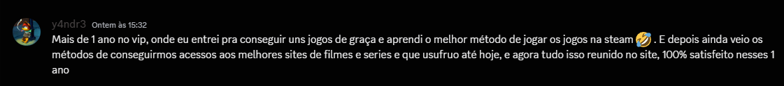 Feedback de membro no Discord