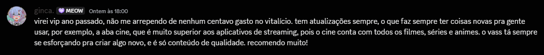 Feedback de membro no Discord