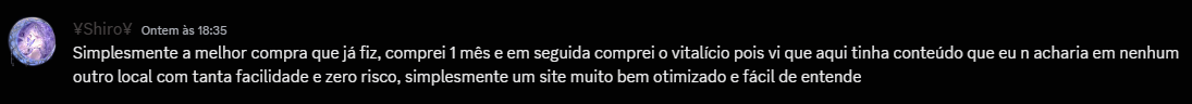 Feedback de membro no Discord